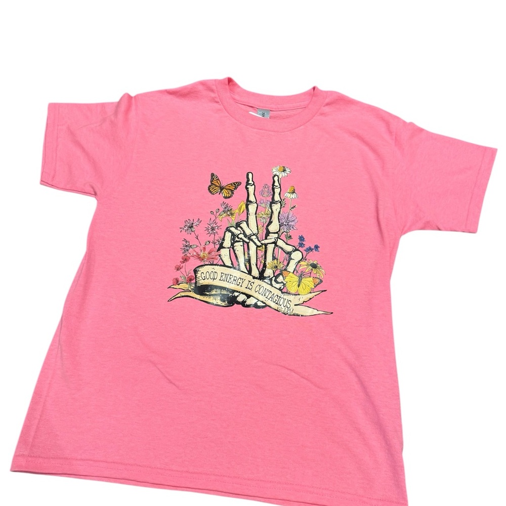 ☮️Made by Me! Peace Sign Pink Graphic Tee Boho Vibes T-Shirt